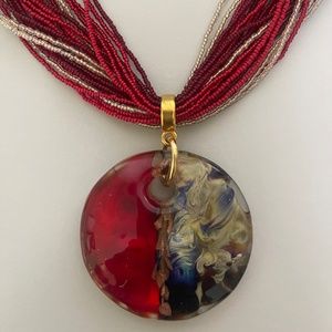 Genuine Murano Glass pendant made in Venice, Italy.